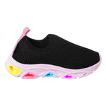 Tênis Infantil Feminino Calce Fácil Rosa Com Led