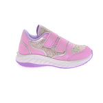 Tênis Infantil Feminino Velcro Duplo com Glitter Lilás