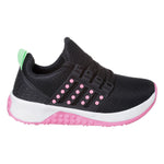 Tênis Infantil Feminino Esportivo Preto Detalhes Rosa