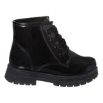 Bota Coturno Infantil Menina Preto Verniz 28 A 34