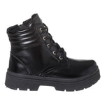 Bota Coturno Infantil Menina Confortável Original Preto Verniz