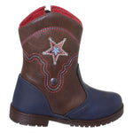 Bota Botina Texana Infantil Unissex Country Marinho/Marrom