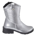 Bota Texana Infantil Menina Boiadeira Cano Curto Lisa Prata