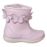 Bota Infantil Menina Com Borboleta Strass Nude