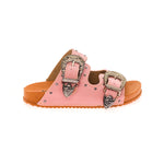 Sandália Infantil Birken Fivela Texana para Menina Camurça Rosa/Onix