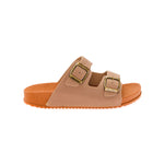 Sandália Infantil Birken Fivela Dupla Camurça Nude/Pele