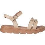 Sandália Infantil Feminina Flatform Fechamento Fivela Amêndoa
