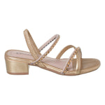 Sandália Infantil Feminina De Salto Tiras Cruzadas Com Strass