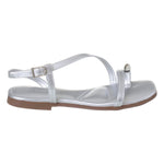 Sandália Infantil Feminina De Dedo Tiras Cruzadas Prata