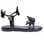 Sandália Infantil Feminina Borboleta Napa Soft Preto Glitter