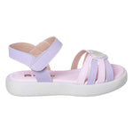 Sandália Infantil Feminina Coração Lilás Rosa