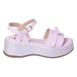 Sandália Infantil Feminina Plataforma Rosa Brilho
