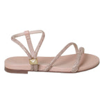 Sandália Infantil Feminina Rosada Tiras Com Strass