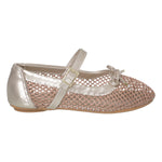 Sapatilha Infantil Menina De Tela Dourado