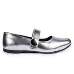 Sapatilha Boneca Infantil Feminina Super Leve Napa Prata Metalizado