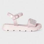 Sandália Infantil Feminina Flatform Tratorada Casual Strass