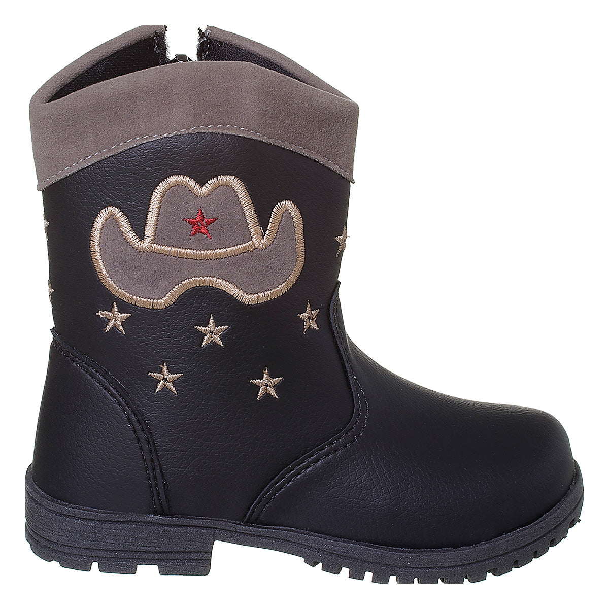 Bota Infantil Masculina Texana Jeca Chapéu Preto