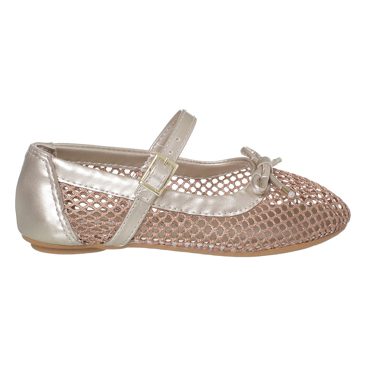 Sapatilha Infantil Menina De Tela Dourado