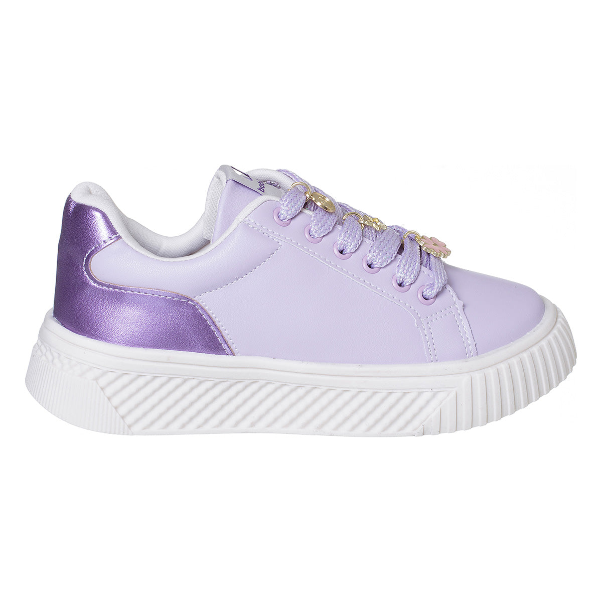 Tênis Infantil Feminino Casual Com Pingentes Lilás