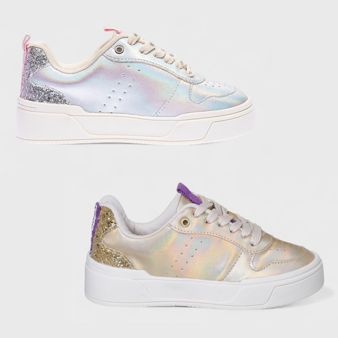 Tênis Infantil Feminino Holográfico Casual 049.2161