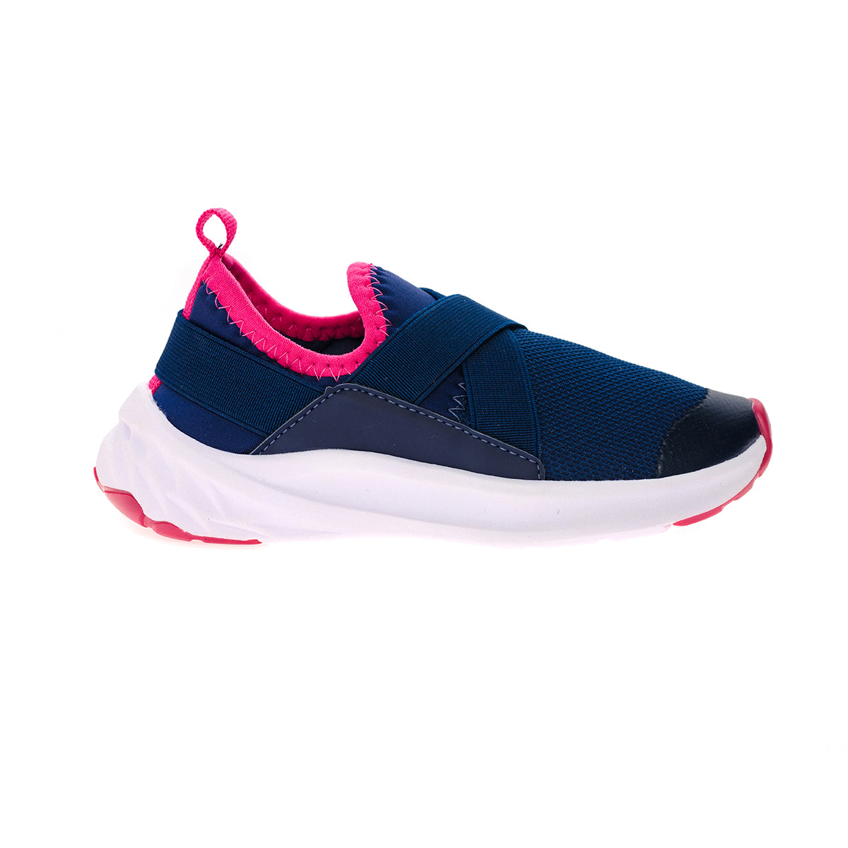 Tênis Infantil para Menina Calce Fácil Elástico Marinho/Pink