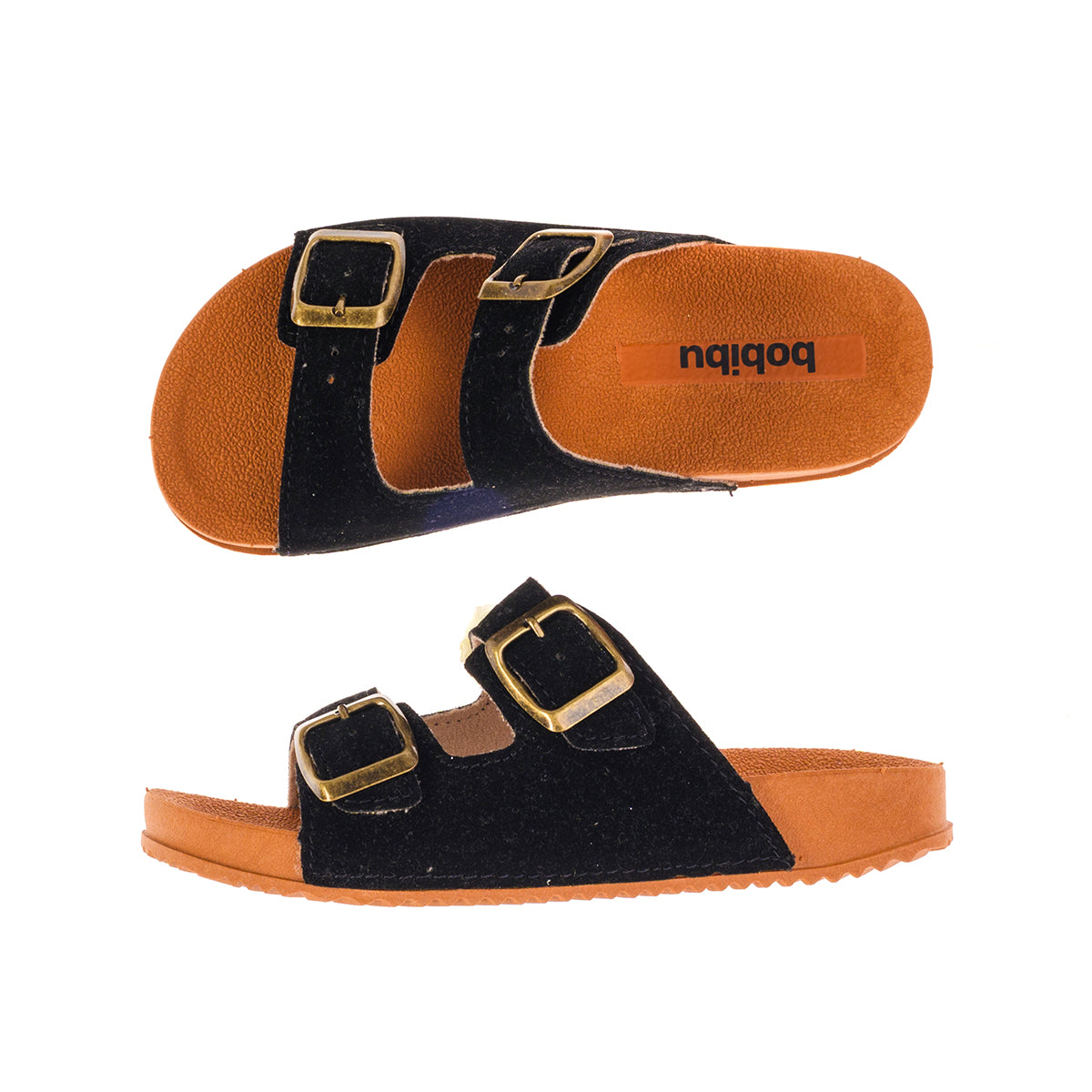 Sandália Infantil Birken Fivela Dupla Camurça Preta
