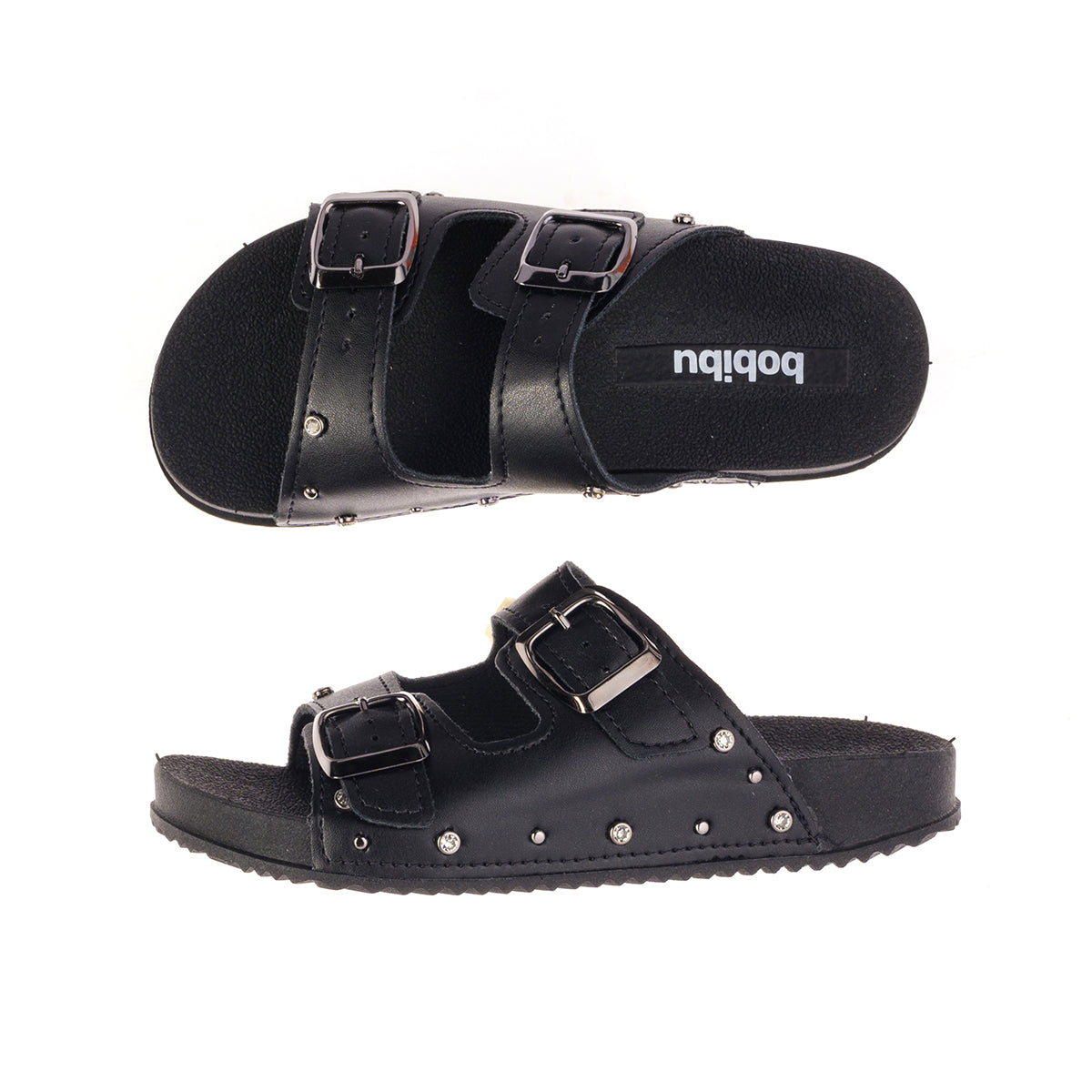 Sandália Infantil Birken Fivela Dupla para Menina Santorine Preto/Onix