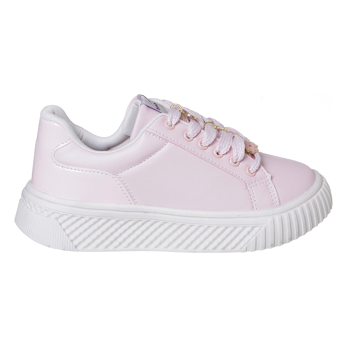 Tênis Infantil Feminino Casual Com Pingentes Nude