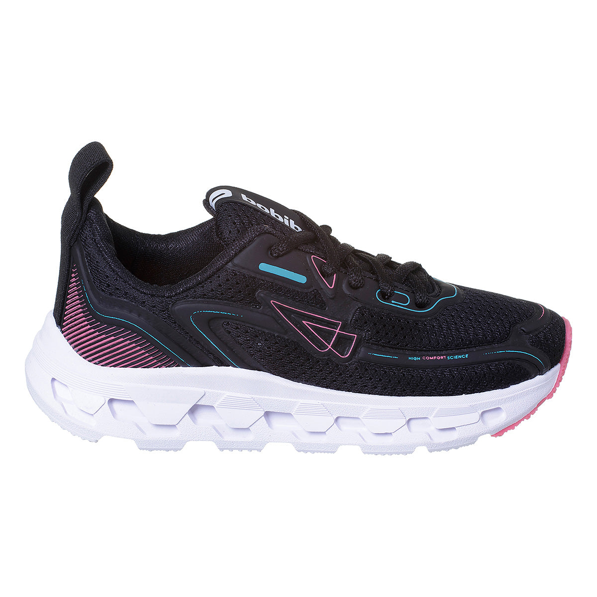Tênis Infantil Esportivo Feminino Confortável Leve Preto/Pink