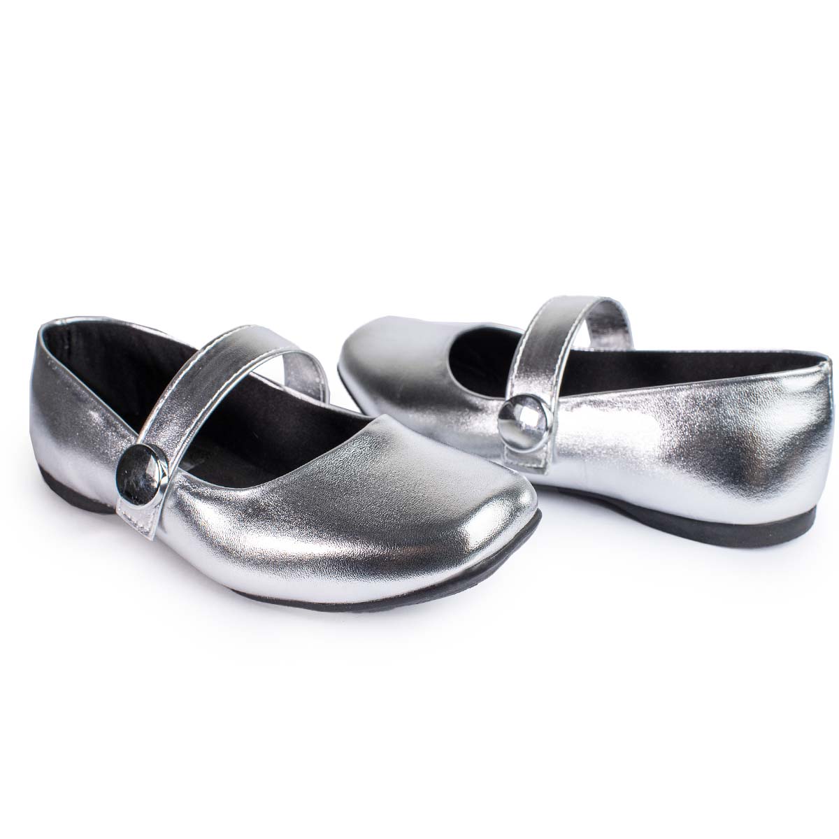 Sapatilha Boneca Infantil Feminina Super Leve Napa Prata Metalizado