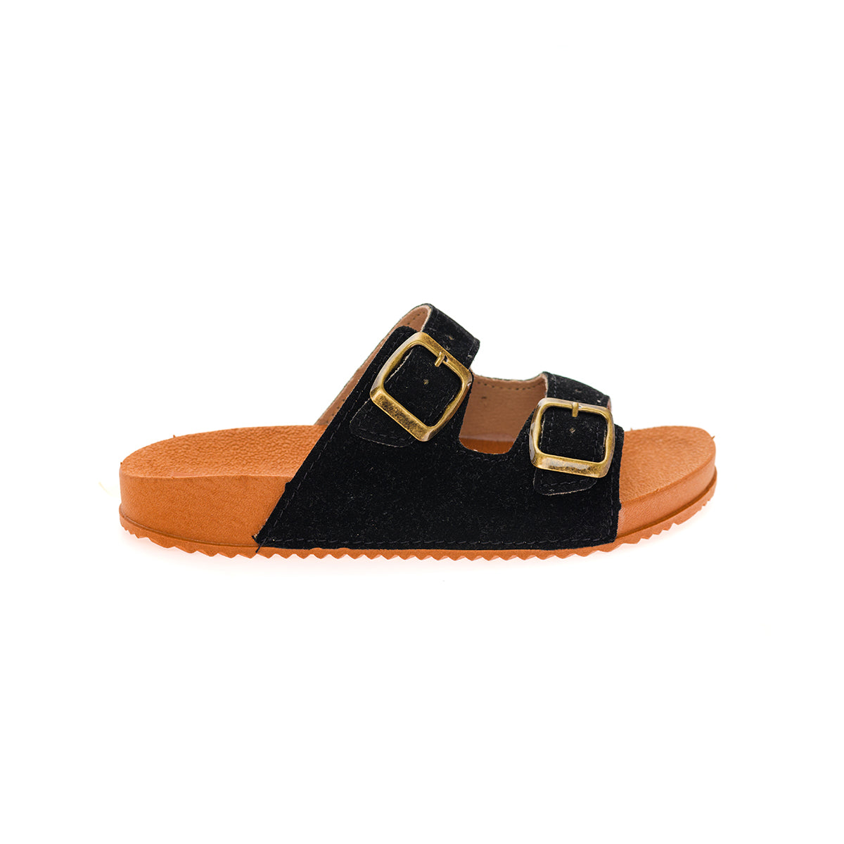 Sandália Infantil Birken Fivela Dupla Camurça Preta