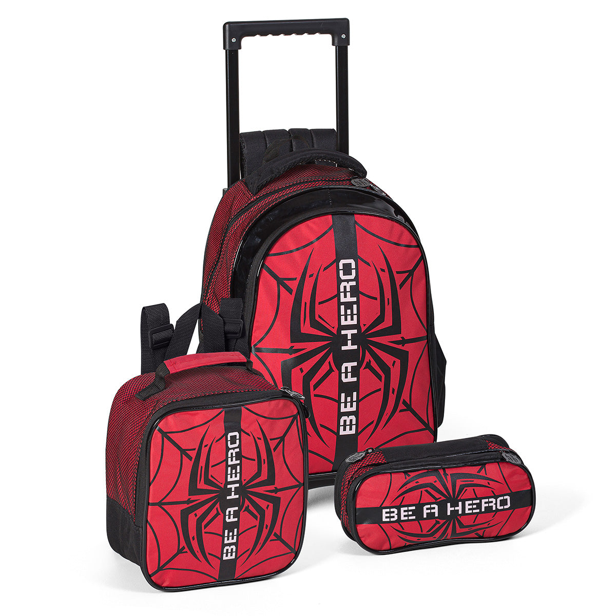 Kit Escolar Mochila Lancheira Estojo Menino Hero