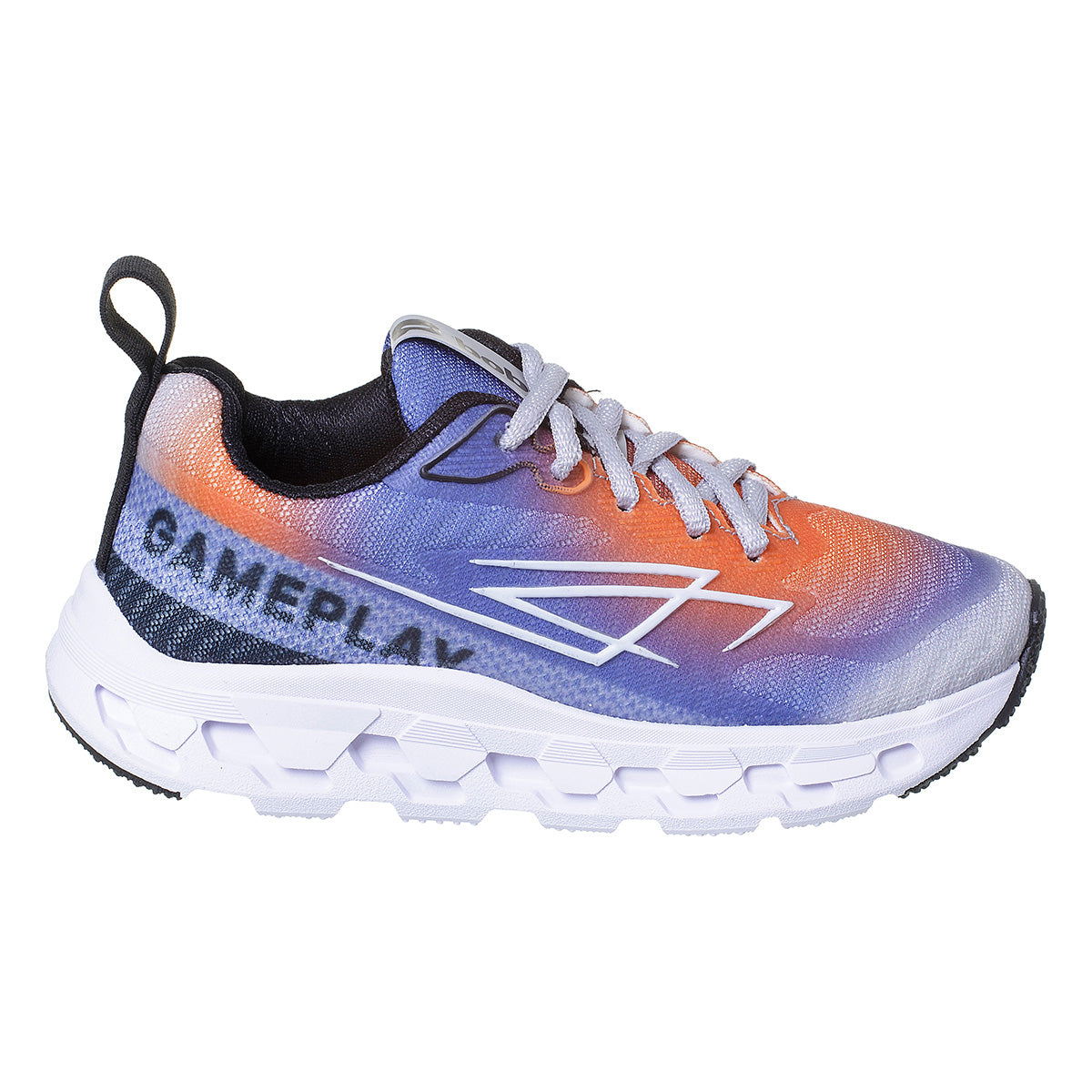 Tênis Infantil Esportivo Unissex Menino Menina Confortável Leve Azul/Laranja/Cinza