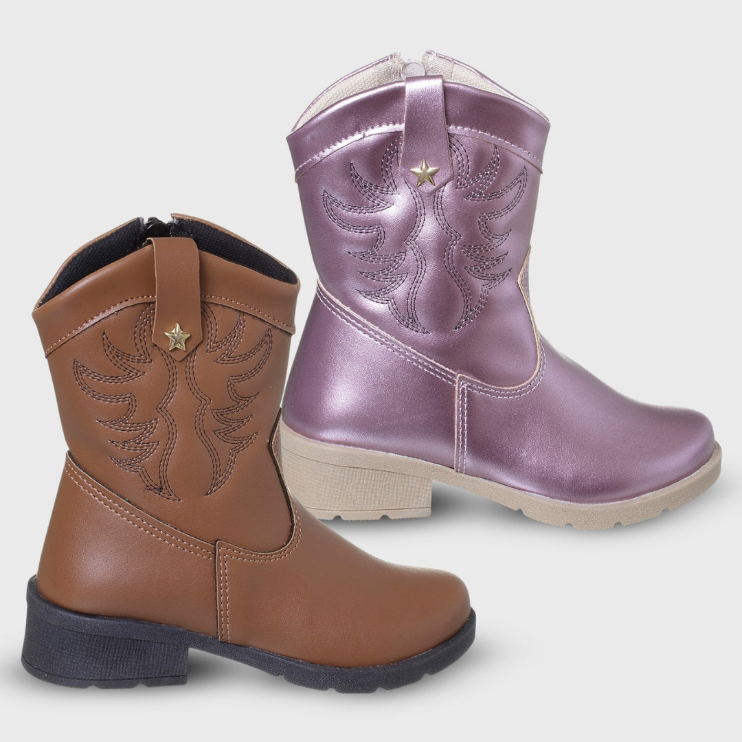 Bota Infantil Texana Feminina Cano Médio Boiadeira 20.006