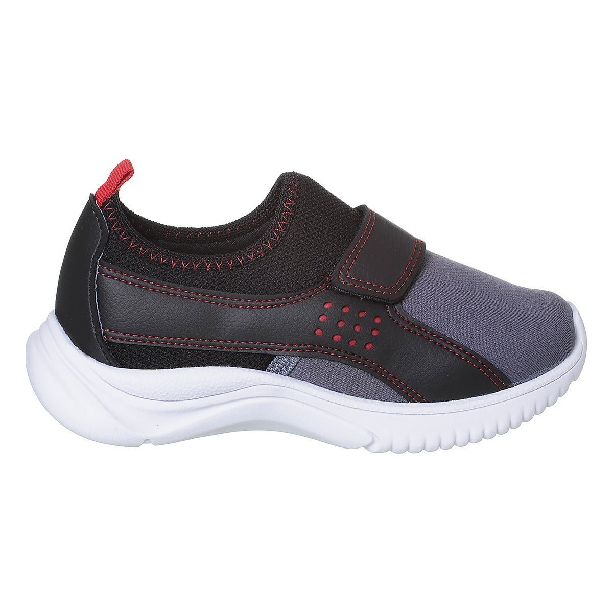 Tênis Infantil Masculino Calce Fácil Chumbo/Preto