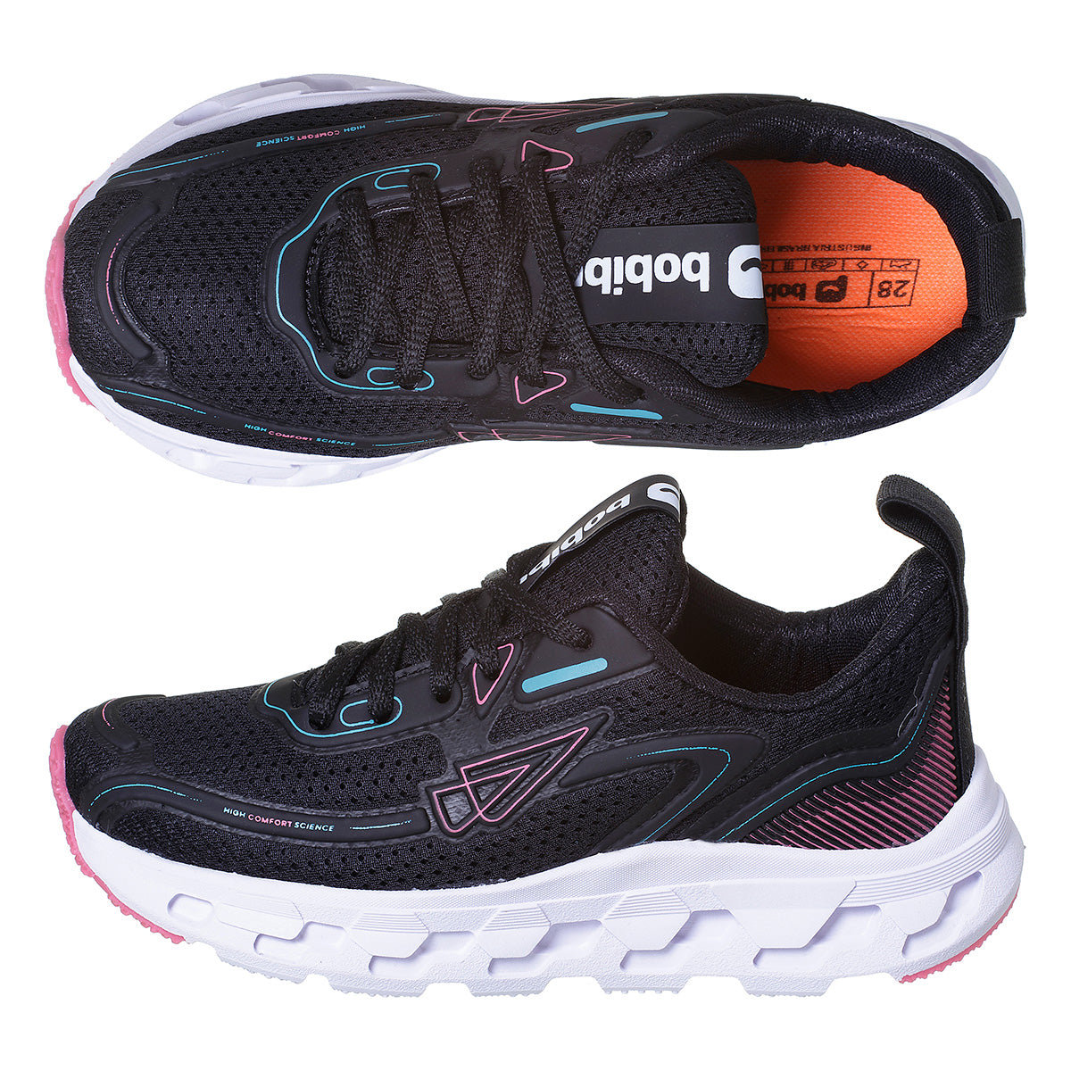 Tênis Infantil Esportivo Feminino Confortável Leve Preto/Pink