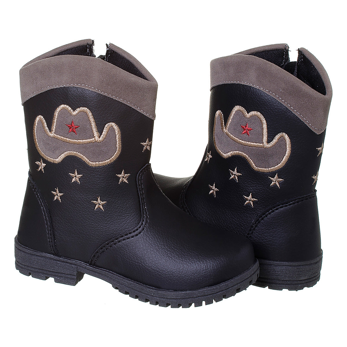 Bota Infantil Masculina Texana Jeca Chapéu Preto