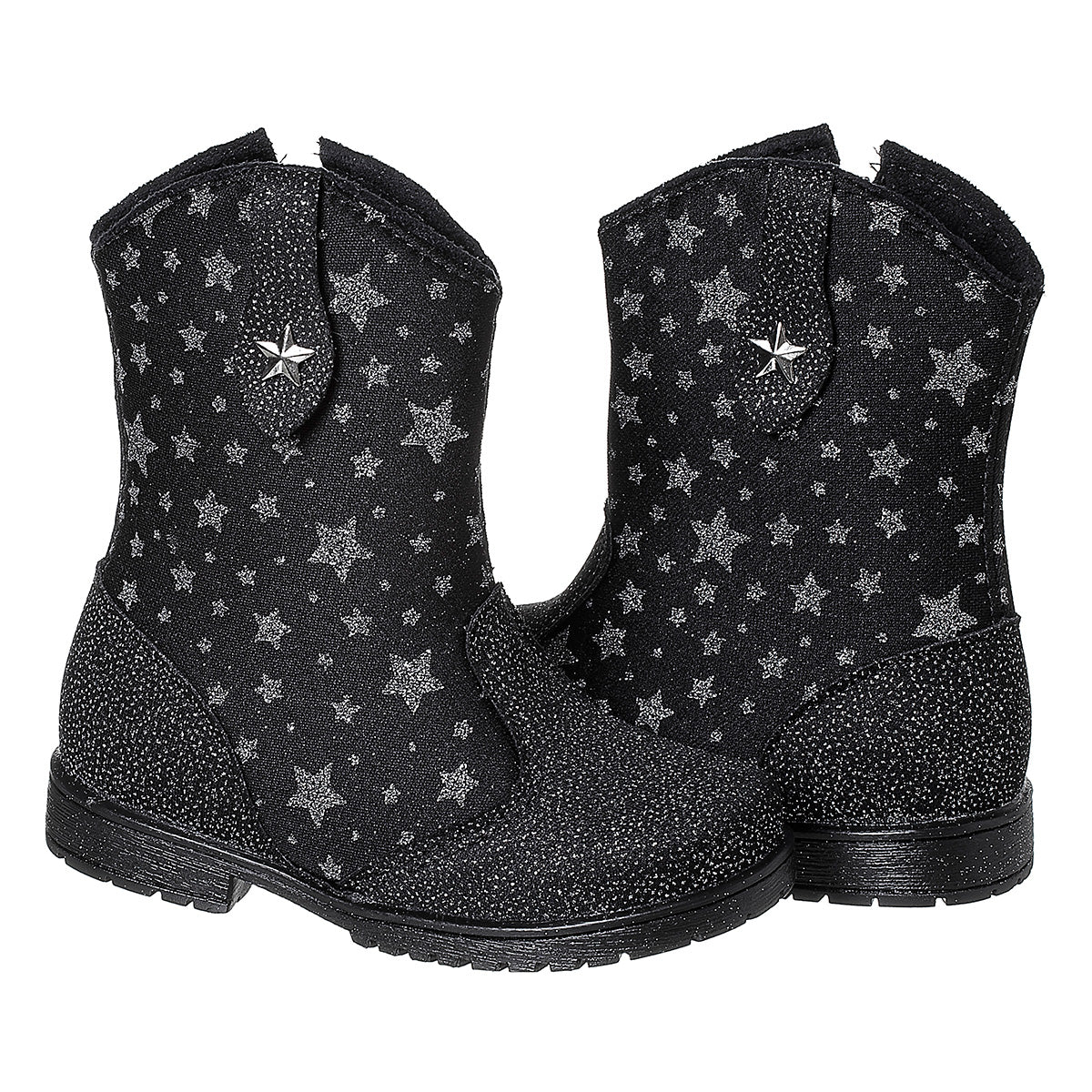 Bota Infantil Feminina Estrelas Brilhante Elegante