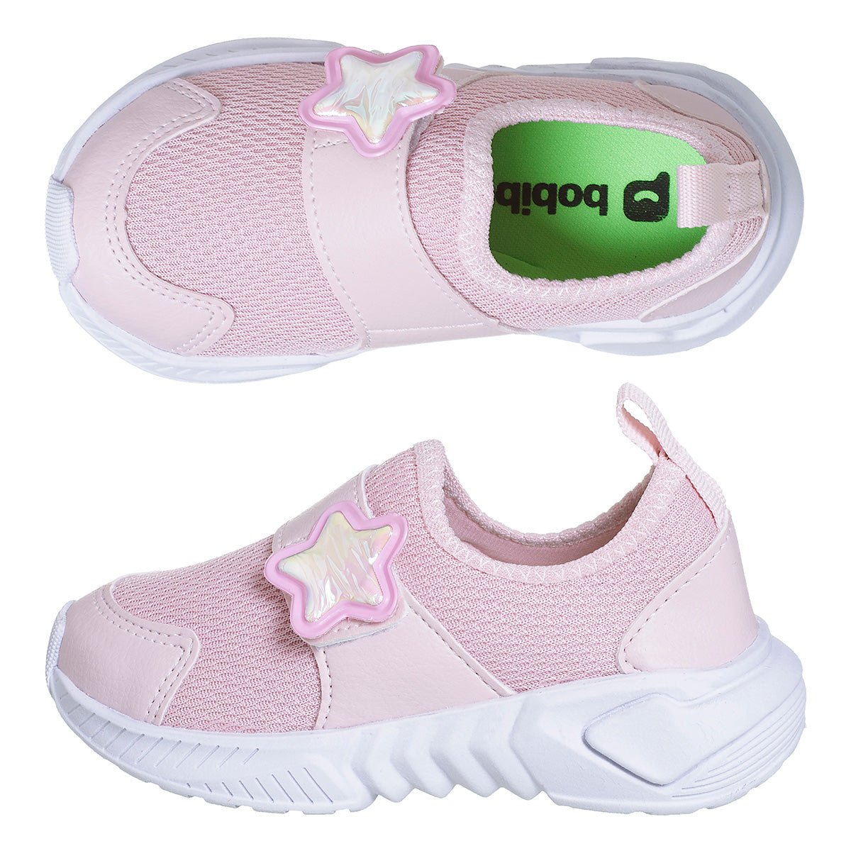 Tênis Infantil Feminino Rosa com Estrela e Calce Fácil