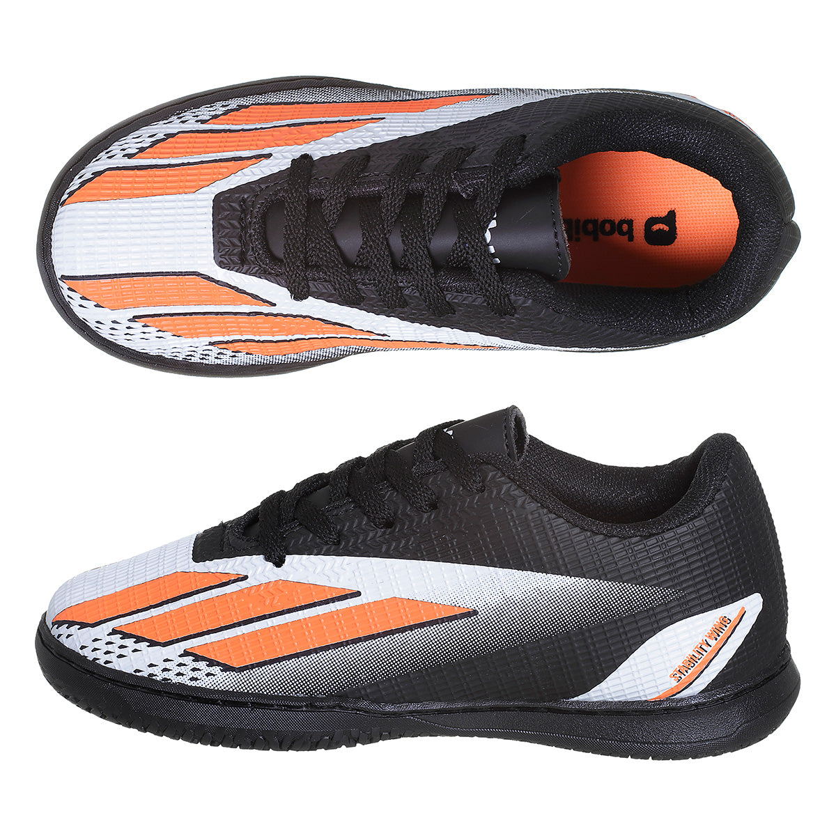 Tênis Chuteira Masculino Futsal Futebol De Salão Preto/Branco