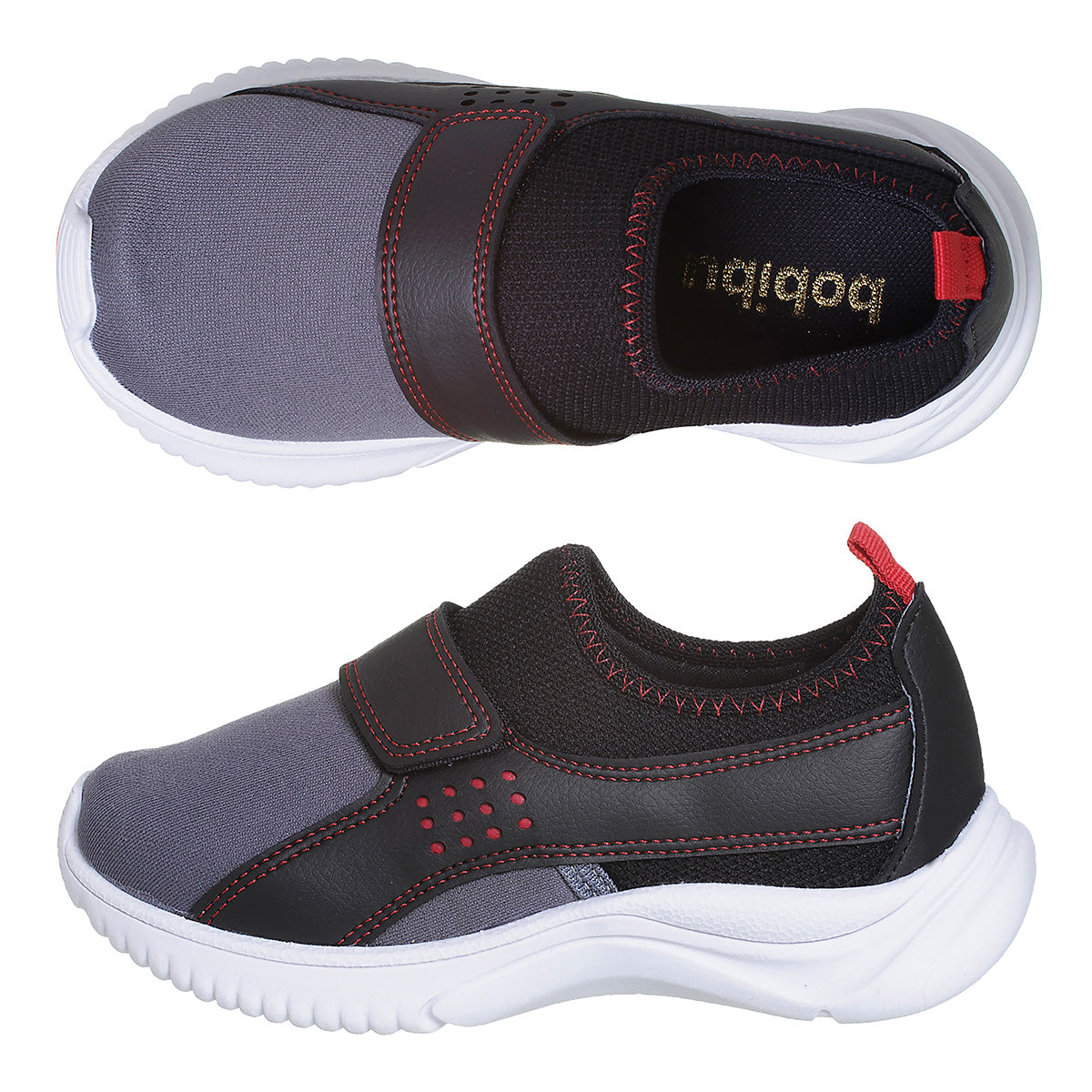 Tênis Infantil Masculino Calce Fácil Chumbo/Preto
