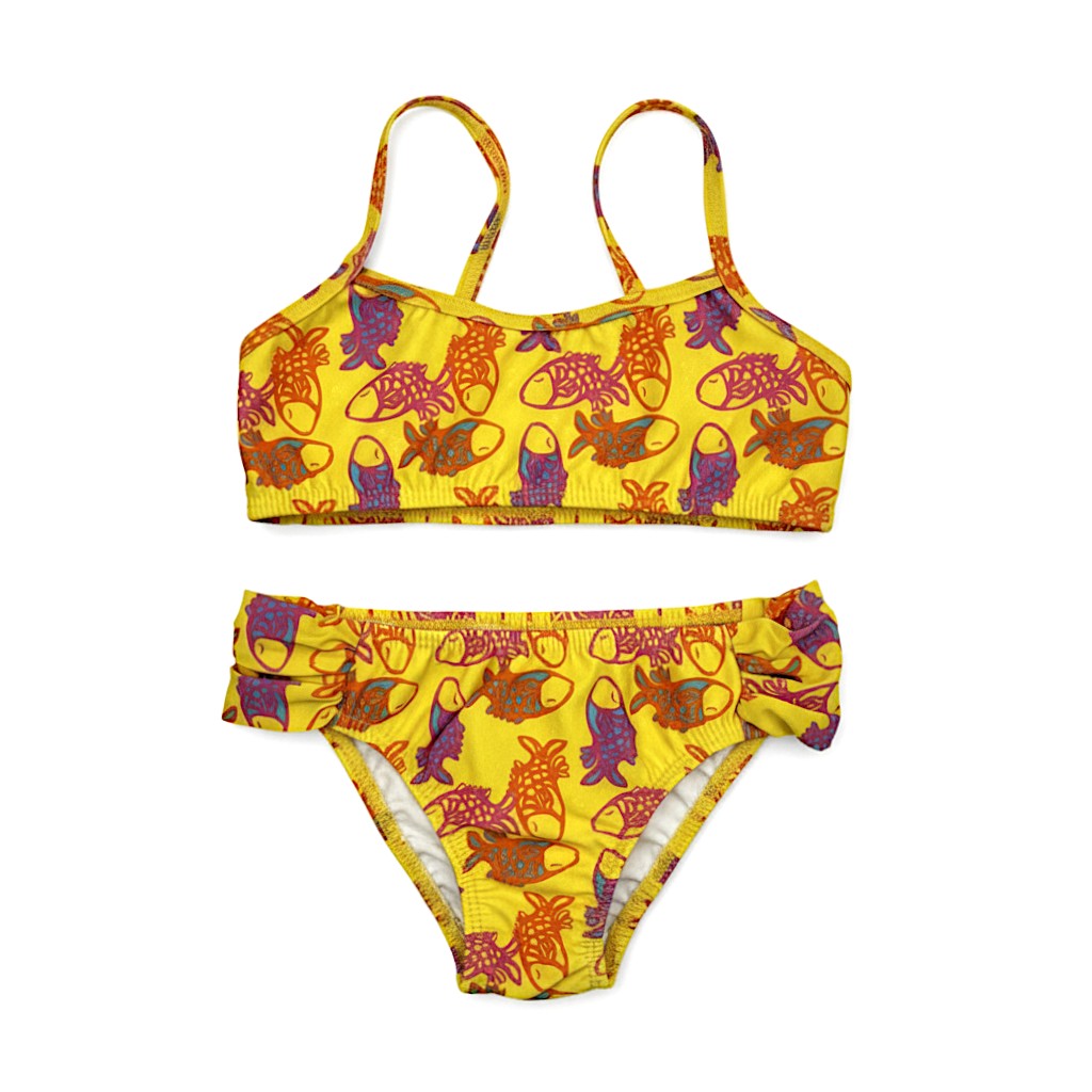 Biquíni Infantil Estampa de Peixinhos Coloridos – Conforto e Diversão