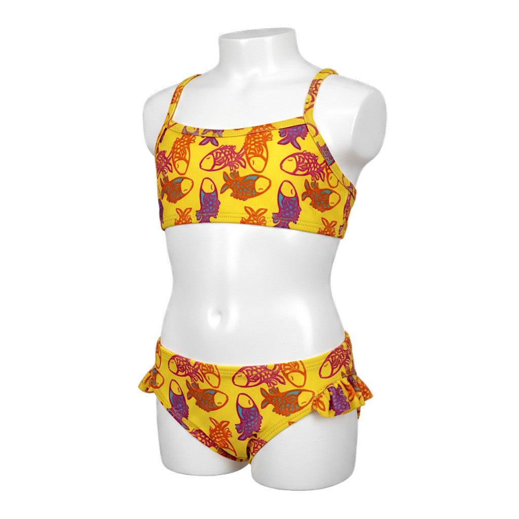 Biquíni Infantil Estampa de Peixinhos Coloridos – Conforto e Diversão