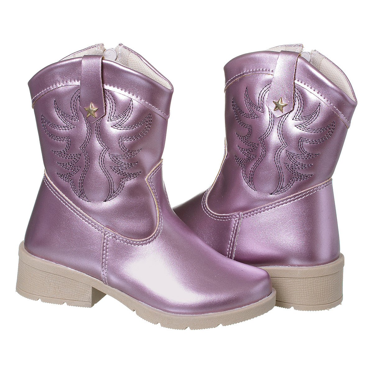 Bota Infantil Menina Texana Cano Curto Boiadeira Rosa
