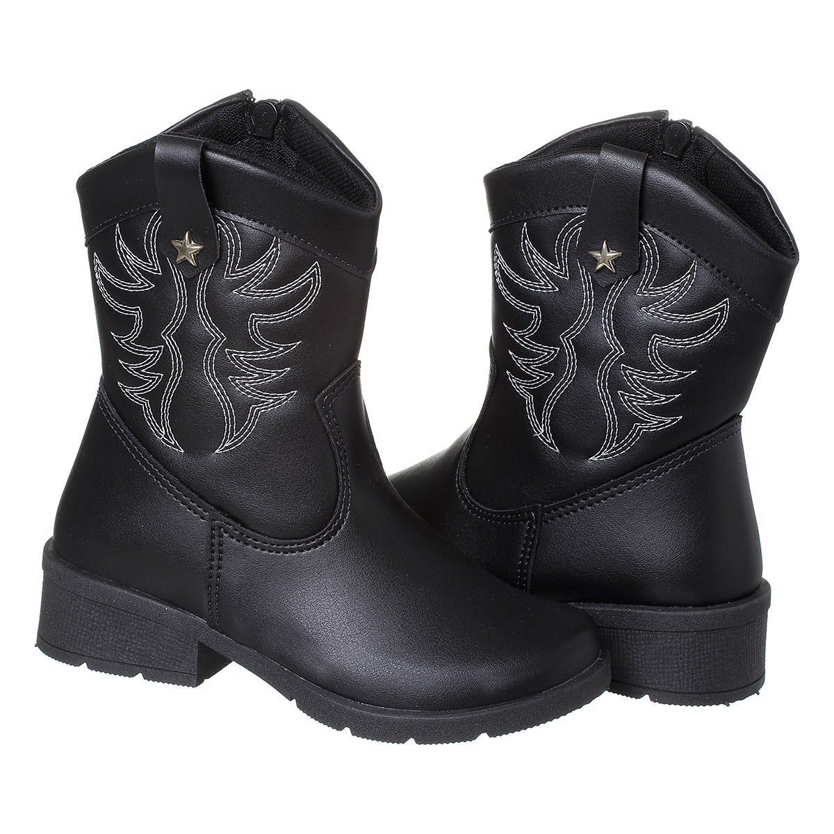 Bota Infantil Menina Texana Cano Curto Boiadeira Preto