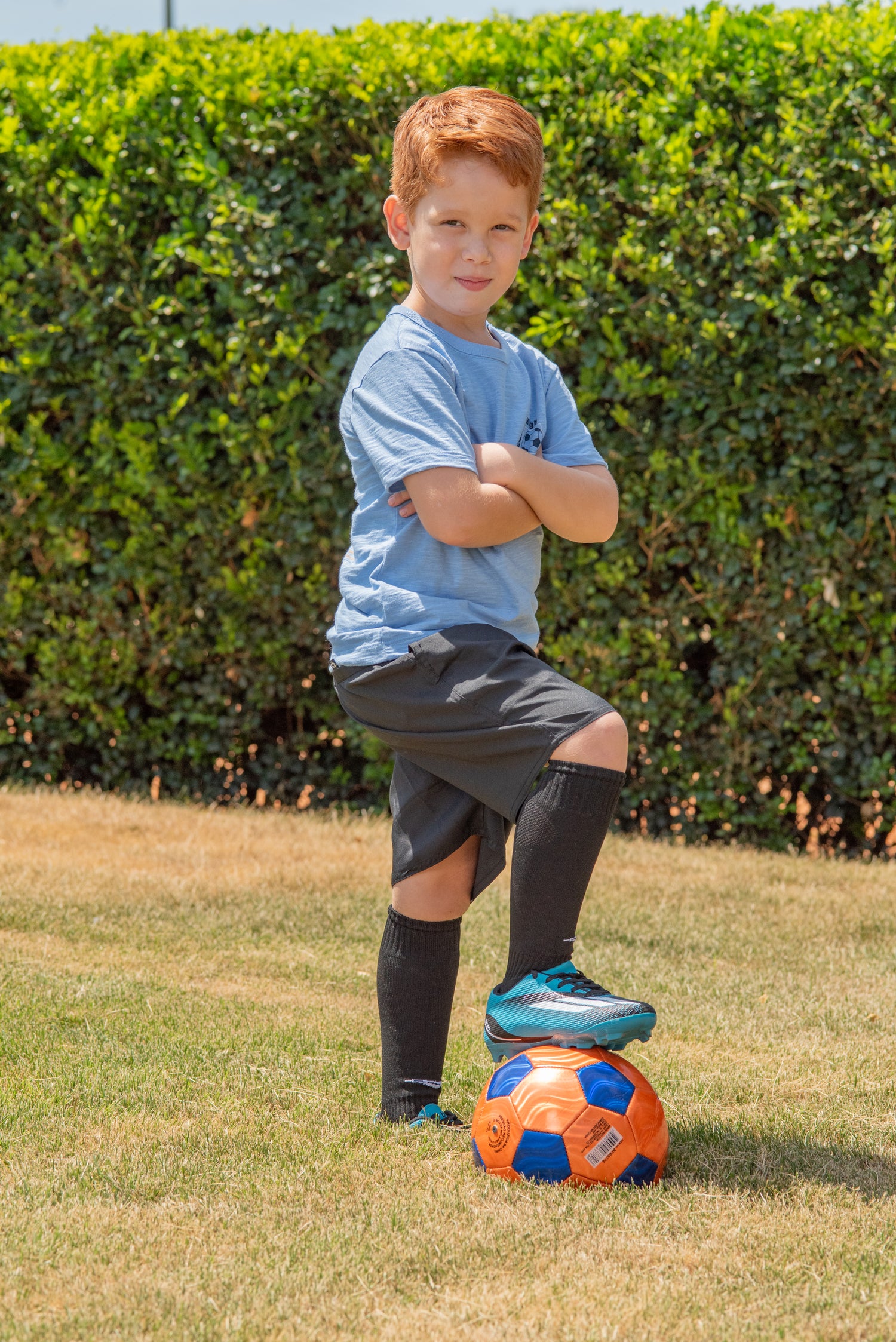 Chuteira Infantil De Cravo Campo Masculino Azul