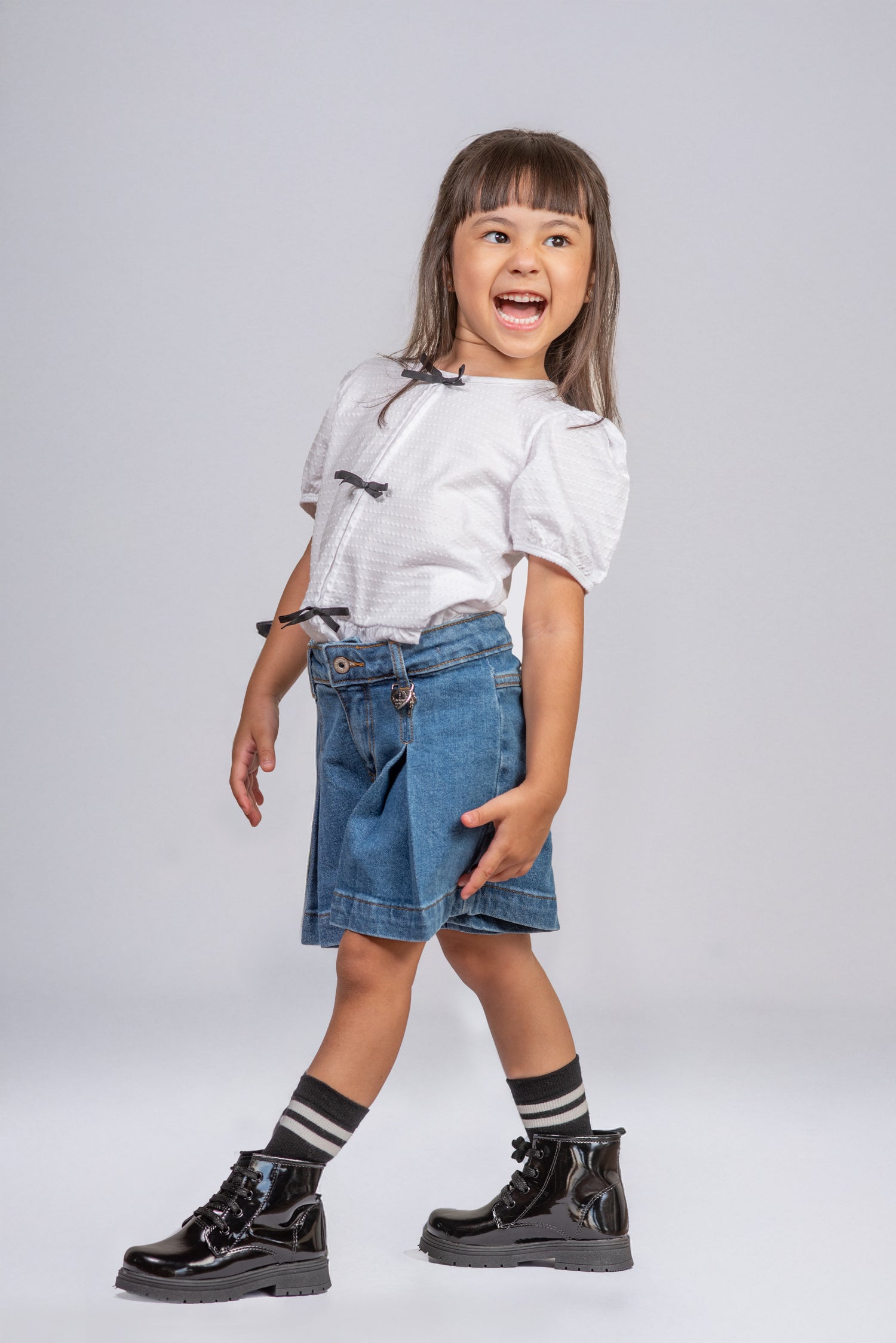 Bota Coturno Infantil Menina Preto Verniz 22 A 27