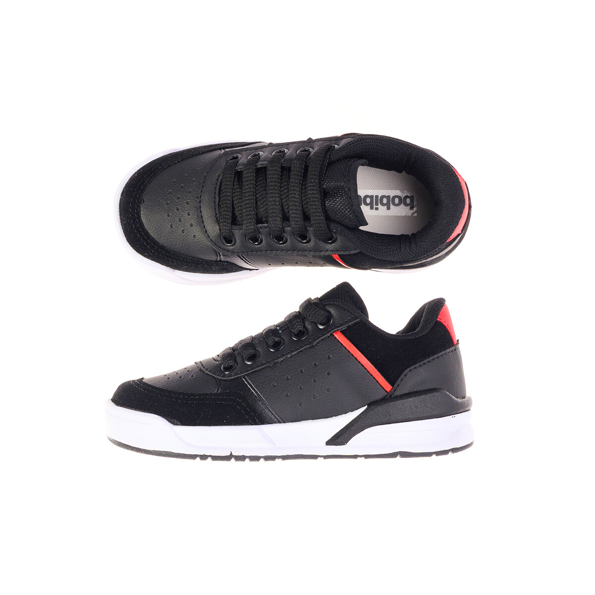 Tênis Casual Masculino Fechamento Cadarço Preto/Vermelho