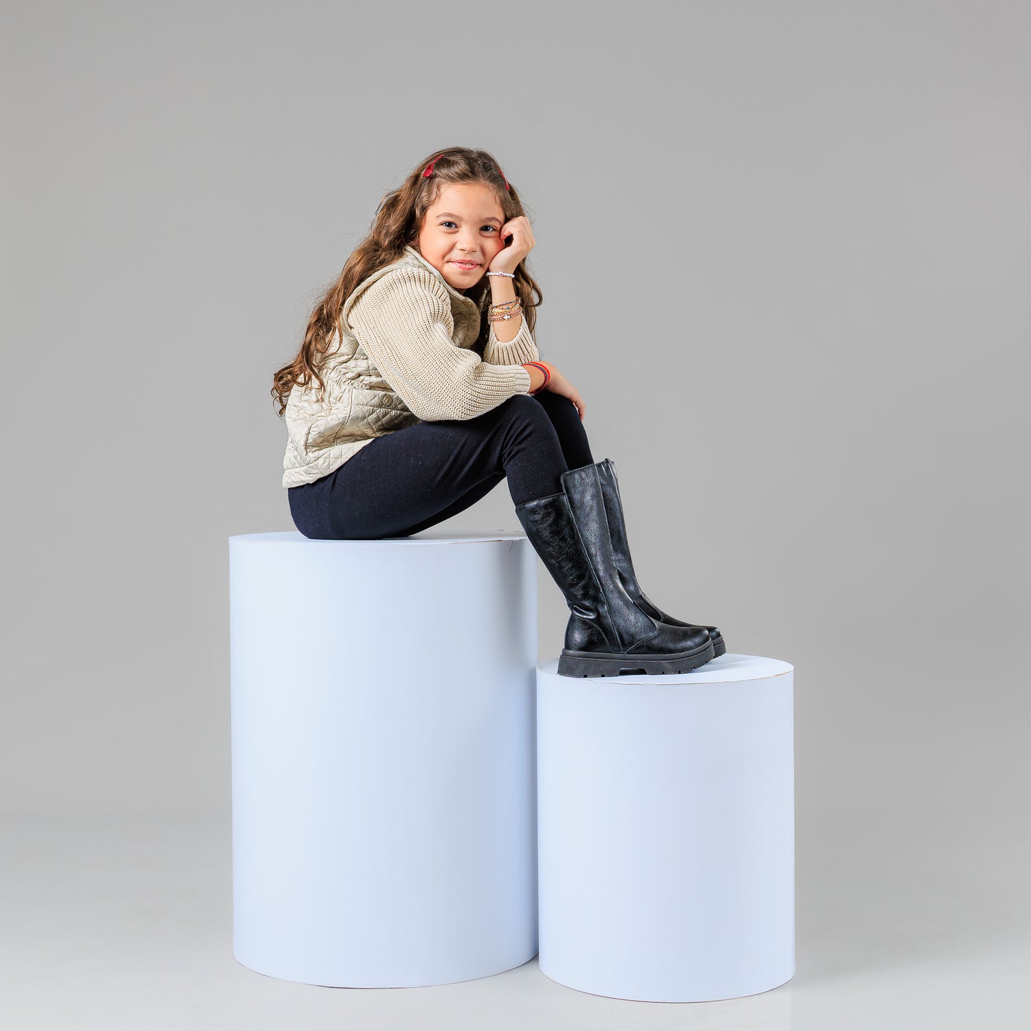 Bota Infantil Menina Montaria Boiadeira Cano Alto Preto