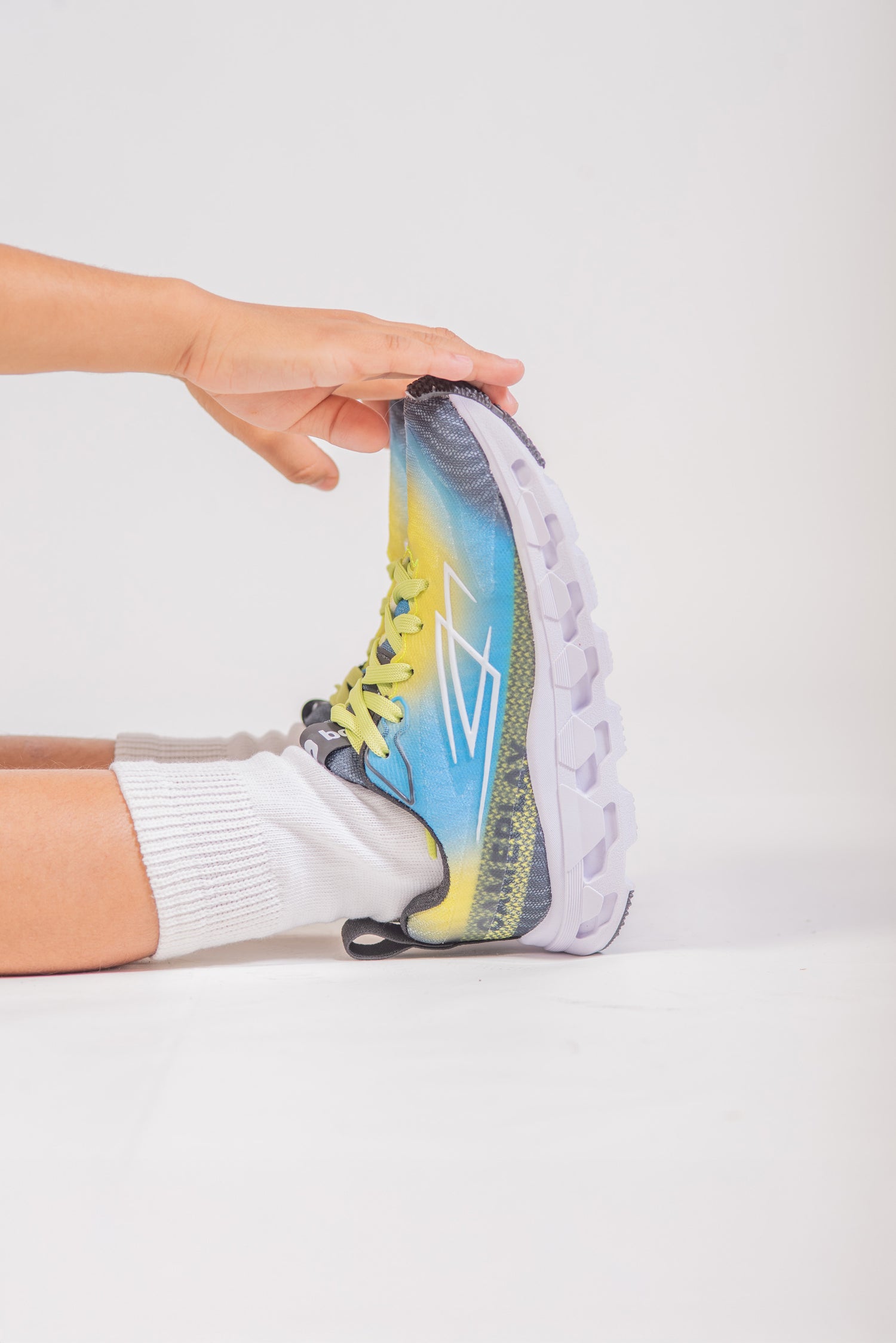 Tênis Infantil Esportivo Unissex Menino Menina Confortável Leve Amarelo/Azul Neon